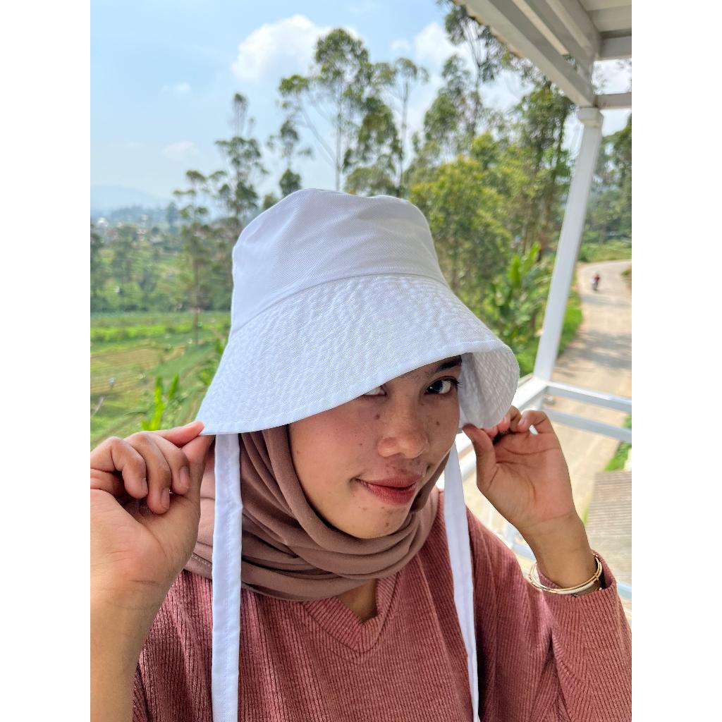 BUCKET TALI HIJAB TOPI UMROH DEWASA BUCKET HIJAB TOPI MANASIK HAJI COD