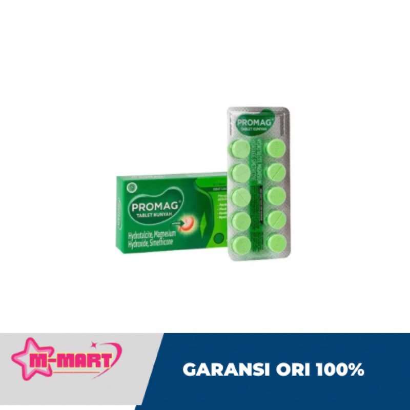 Promag tablet obat sakit maag dan kembung kemasan 1 dus isi 3 blister
