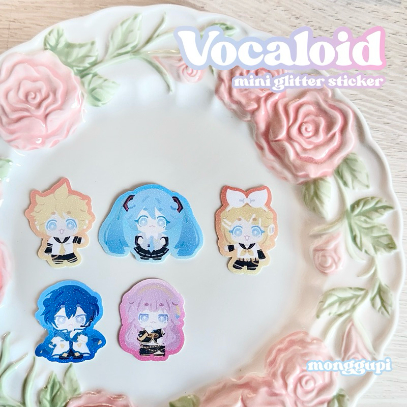 

[ monggupi ] vocaloid mini glitter sticker hatsune miku kaito megurine luka rin kagamine len