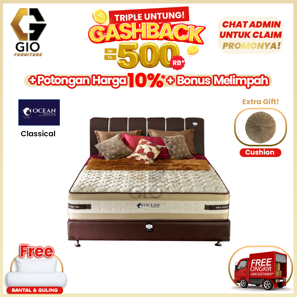Kasur Ocean Classical / Ocean Springbed Classical (Full Set Mattress + Divan + Headboard + Bonus )