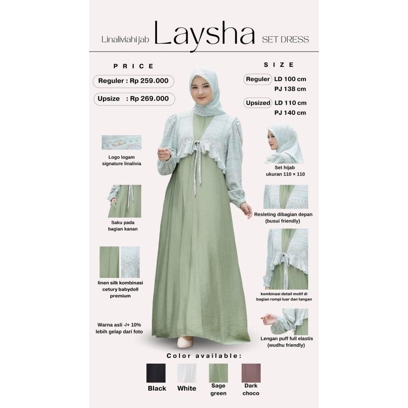 Laysa Dress Set Hijab Lina Livia