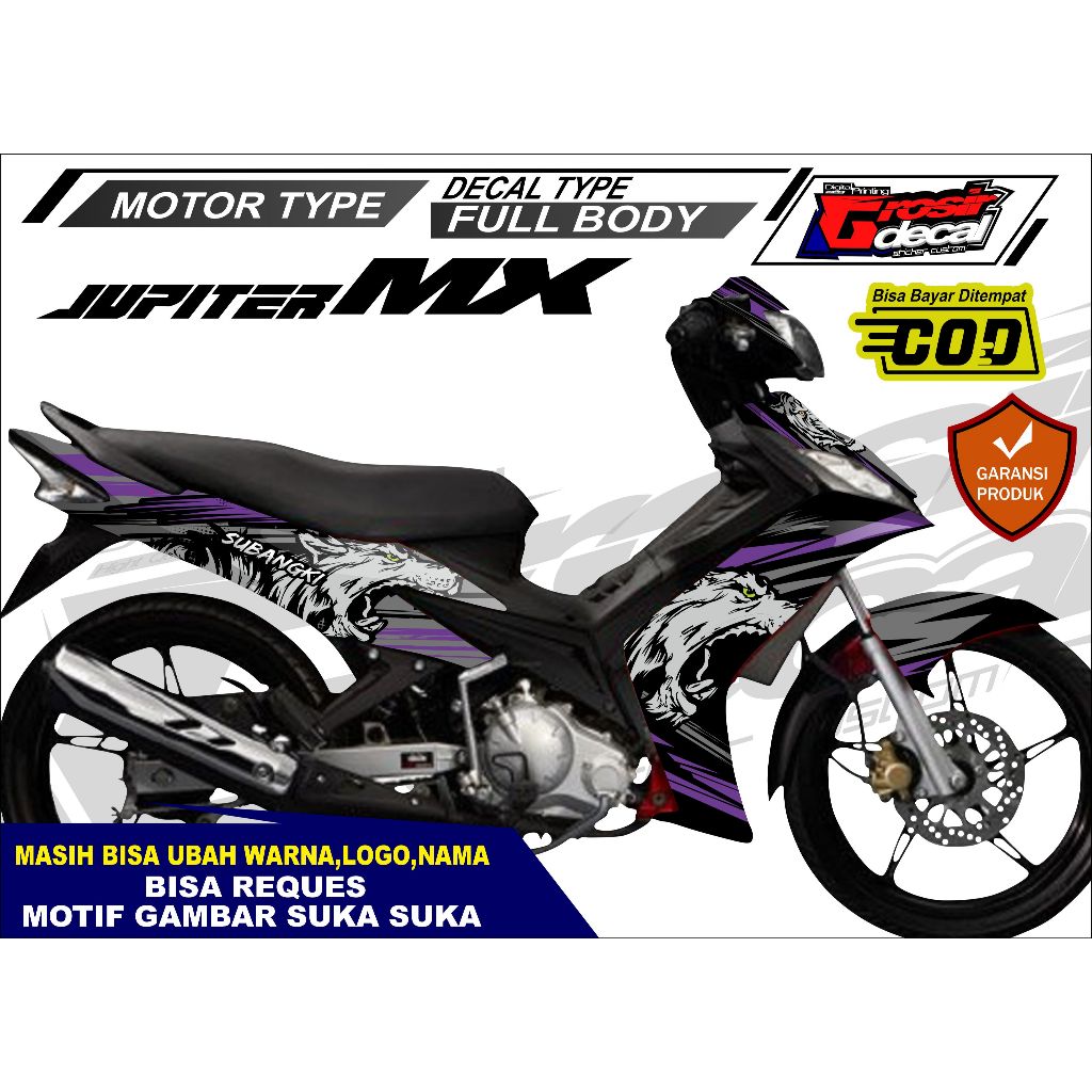 Decal Sticker Jupiter MX Old Keren Full Body Fullset Free Custom Dekal Jupiter MX Lama Fullbody