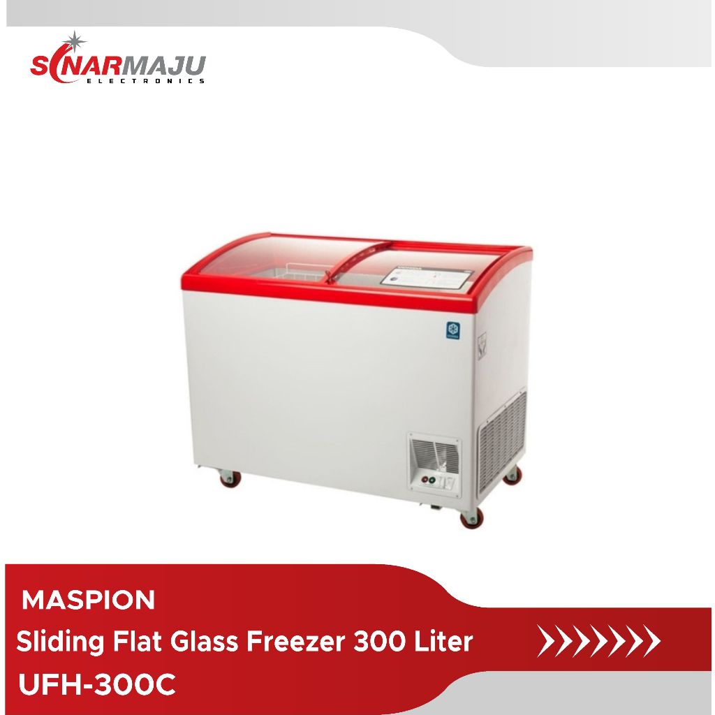 Sliding Flat Glass Freezer 300 Liter Maspion UFH-300C / UFH 300C