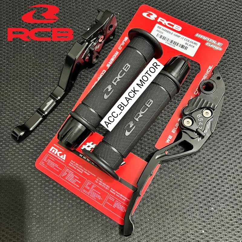 RCB Original Handgrip HG55 + Jalu stang CNC + Handle rem stelan CNC / Nmax Aerox 155 Lexi Freego Var