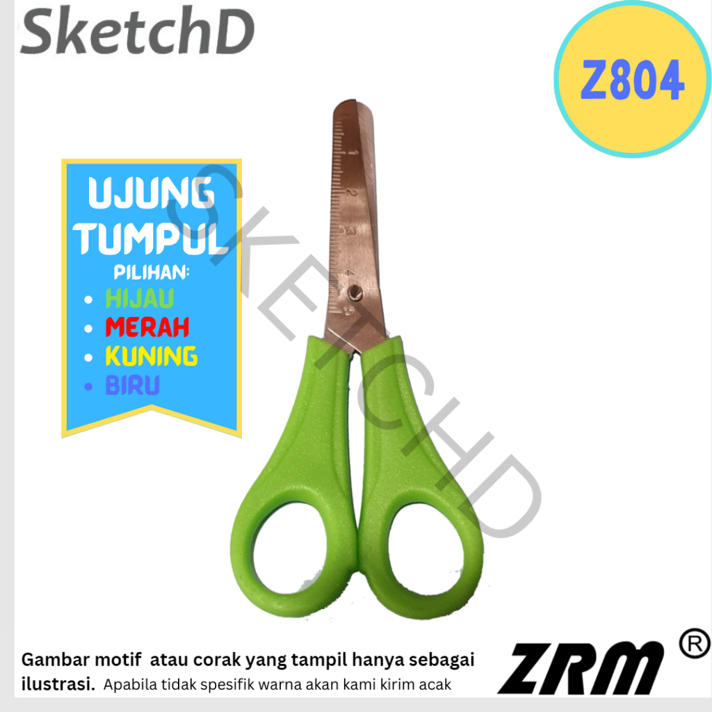 

Gunting sedang ZRM 804 ujung tumpul Child safe Scissor