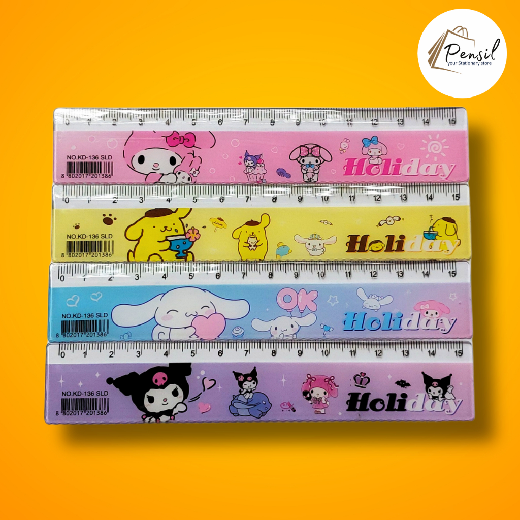 

Penggaris Anak Lucu 15cm Penggaris Kartun Kuromi 15cm