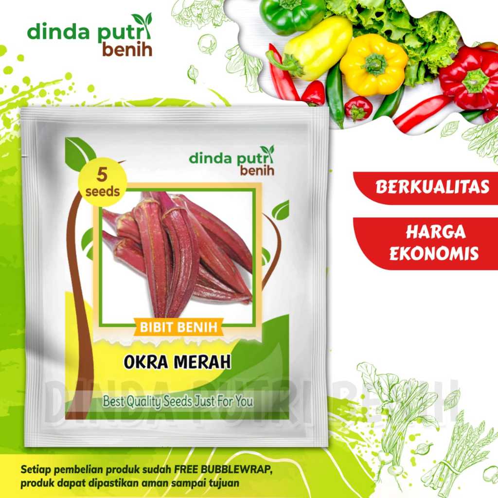 Benih Okra Merah isi 5biji /bibit okra merah