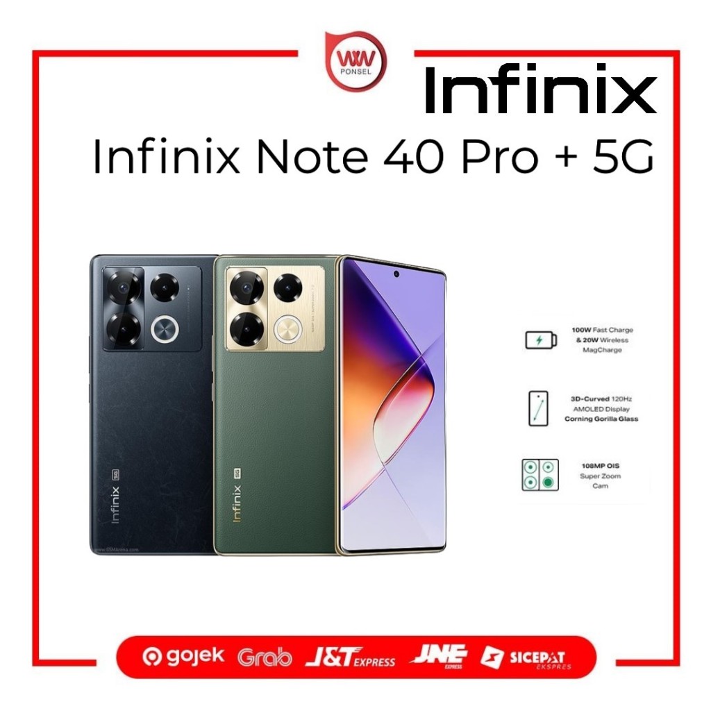 Hp Infinix Note 40 Pro+ 5G Ram 12GB Internal 256GB Garansi Resmi