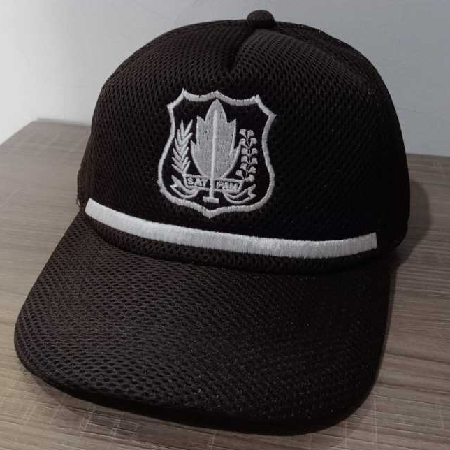 Topi Satpam Cokelat / Topi Jaring / Satpam / Topi Satpam Jaring / Topi Satpam Bordir
