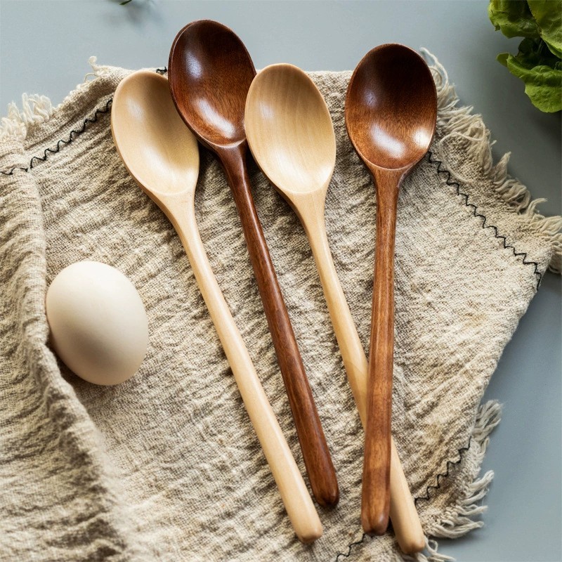 Japanese Wooden Spoon | Sendok Kayu Panjang Pendek Dessert Jepang