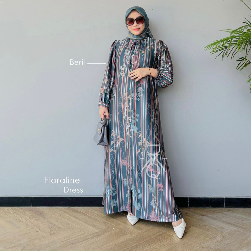 DYN Clothingline X Qisthina Floraline Dress | Dress Exclusive - Gamis Wanita | Fashion Muslim-2