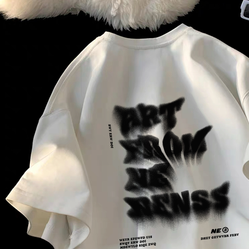 seoul_print T-shirt Oversize Cotton Retro Print Kaos Lengan Pendek Wanita Korean Style