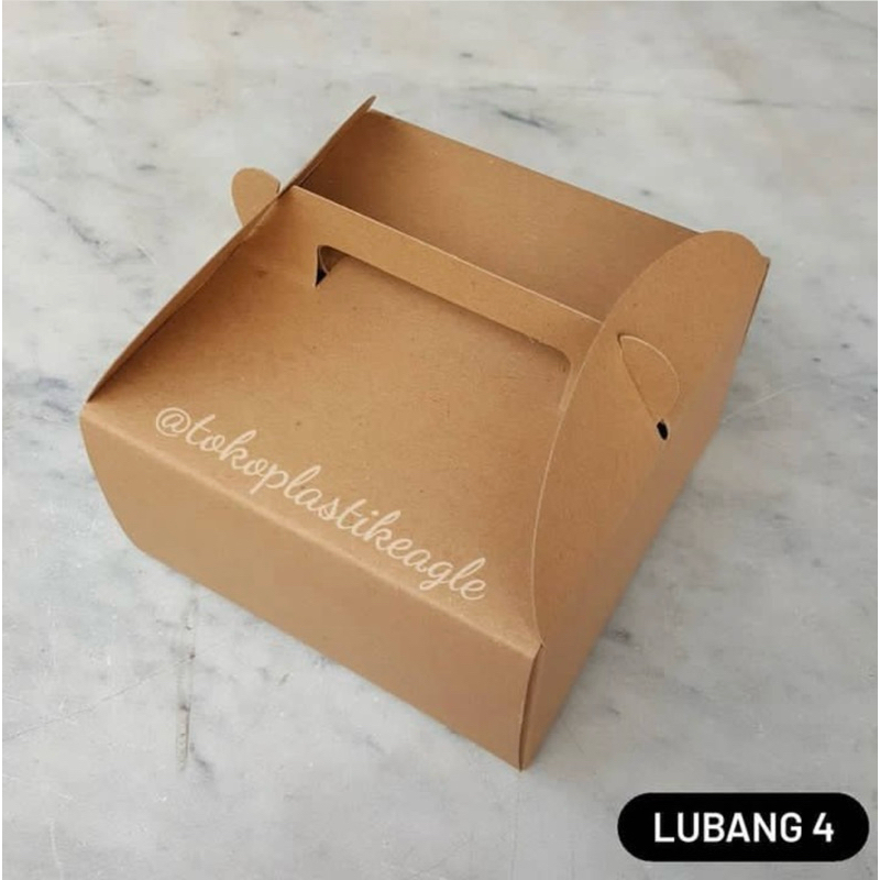 

Kraft Handle Box Cupcake Lubang 4