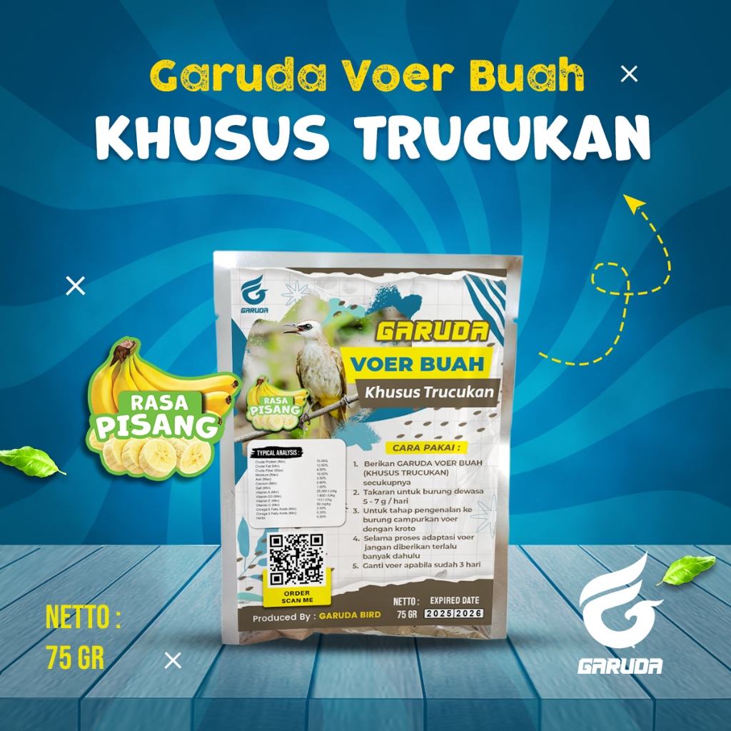 VOER KHUSUS BURUNG PEMAKAN BUAH | TRUCUKAN | VOER HARIAN | VOER NUTRISI KOMPLIT  | GARUDA VOER KHUSU
