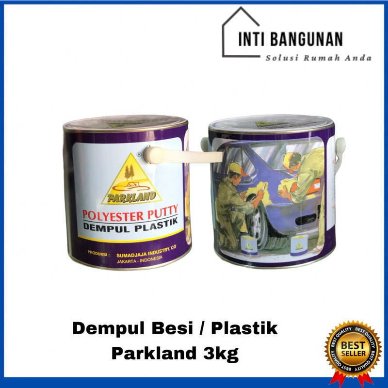 Dempul Besi Parkland 3kg + Hardener Warna Hijau Dempul Cat Besi / Plastik / Motor / Mobil