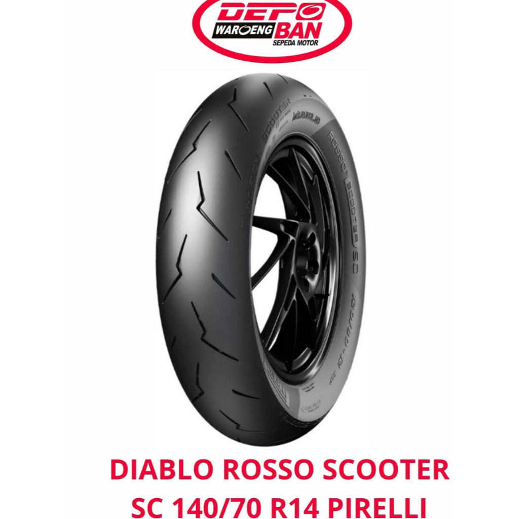 BAN MATIC TUBLESS MERK PIRELLI TYPE DIABLO ROSSO SCOOTER SC UKURAN 140/70 R14 ORIGINAL NEW