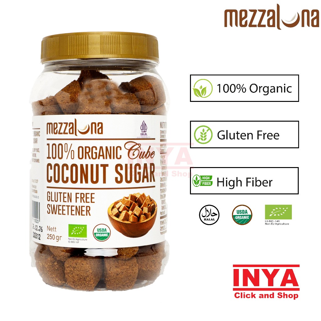 

MEZZALUNA Organic Coconut Sugar Cube 250gr Free Sweetener 100% Organic - Gula Kelapa