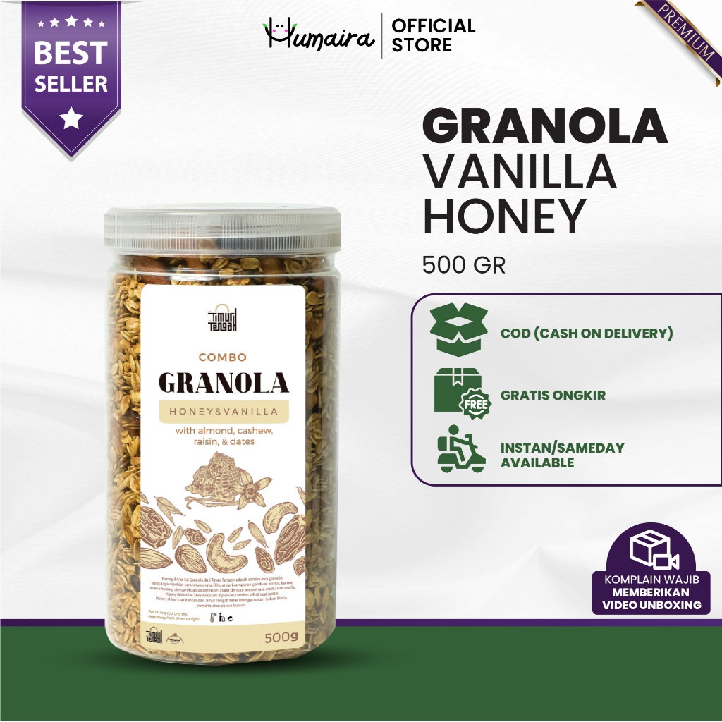 

Granola Combo Honey & Vanila 500 gr - Sereal Original TIMUR TENGAH