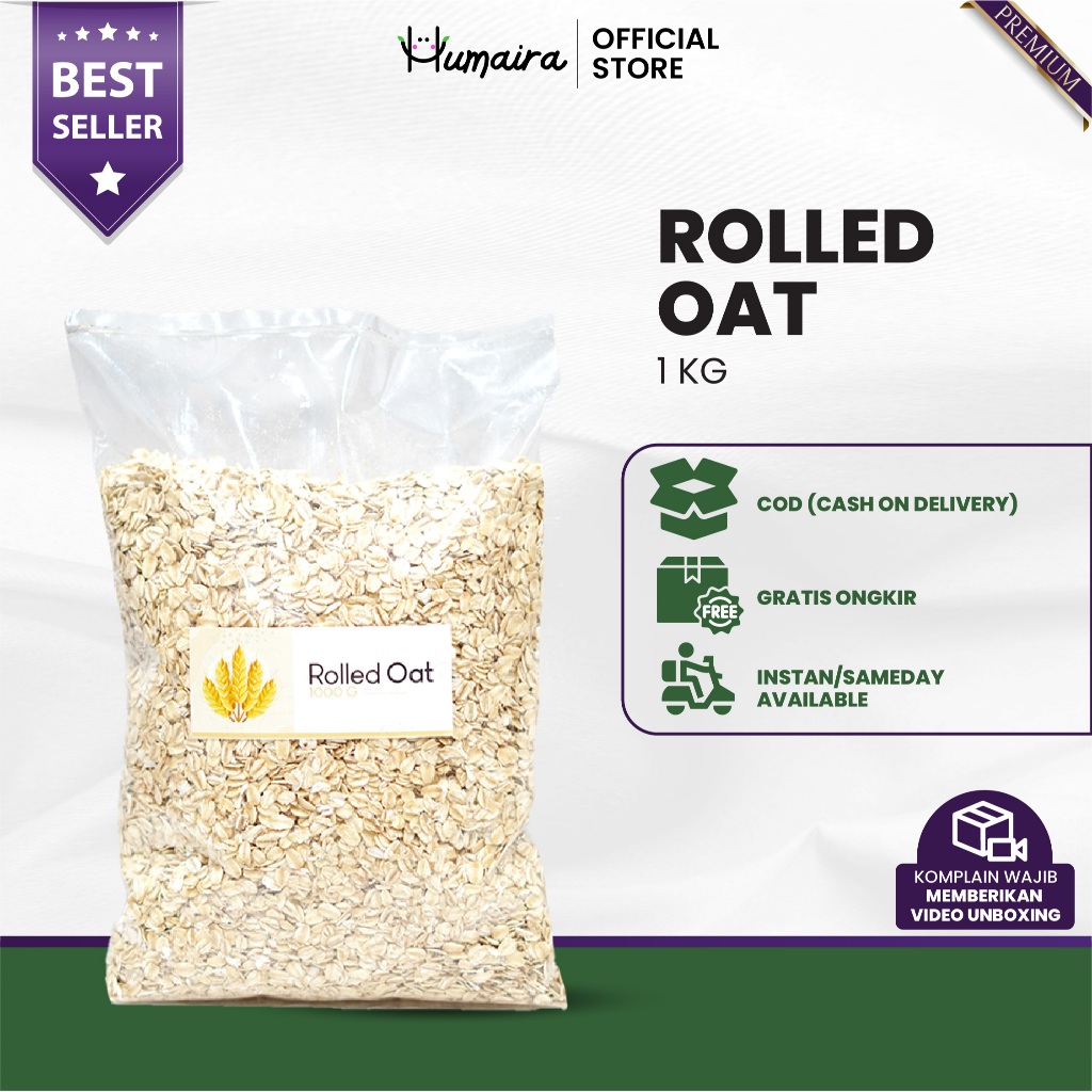 

Rolled Oat 1 Kg Oatmeal Sereal Gandum Utuh Original