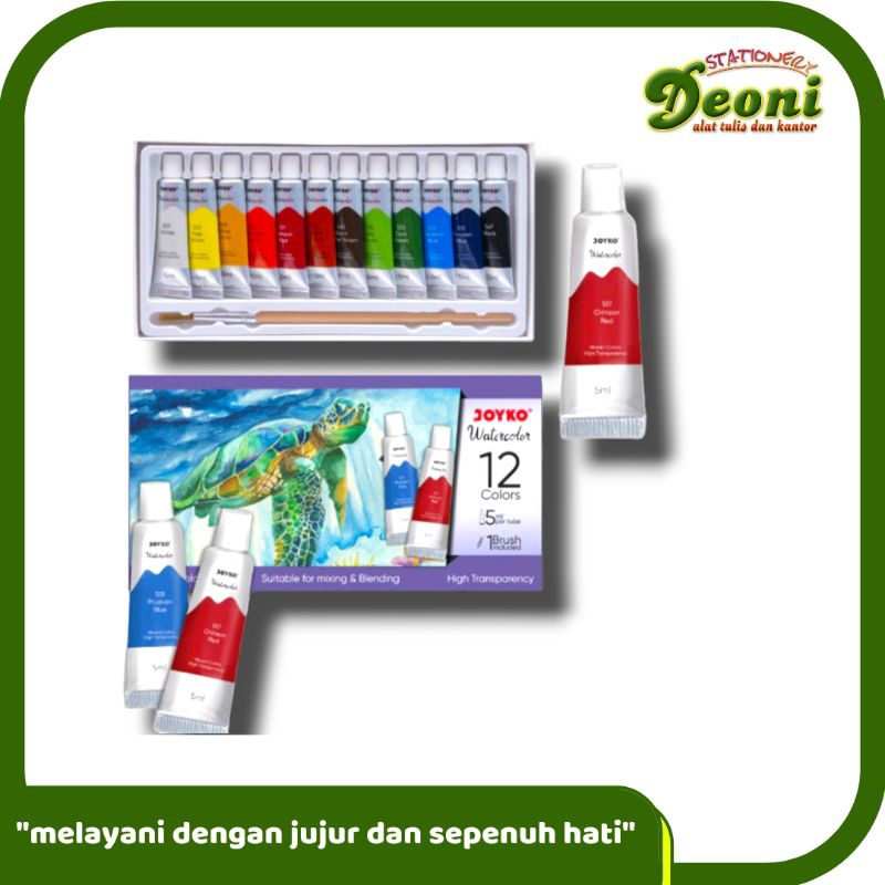 

Joyko WaterColor 12w 5ml Tube Free 1 Brush 4138
