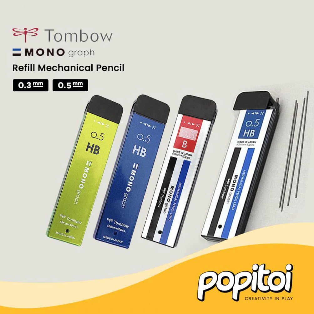 

KODE D9X5 Tombow MONO Graph R3MG R5MG Lead Refill Mechanical Pencil 3 5 mm Isi Ulang Refil Pensil Mekanik