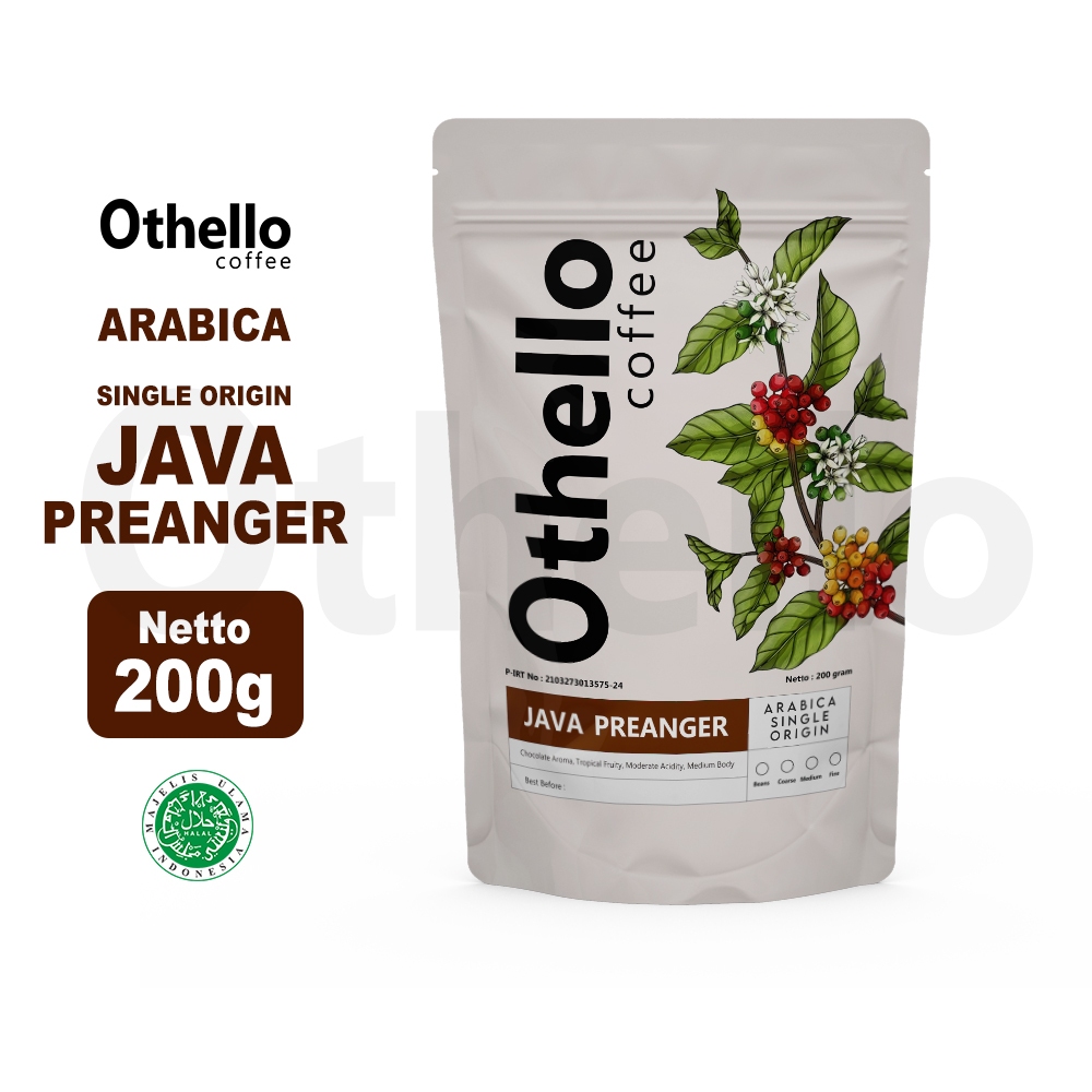 

Othello Coffee Arabica SIngle Origin Java Preanger 200 Gram Biji Kopi Bubuk Asli Original Arabika