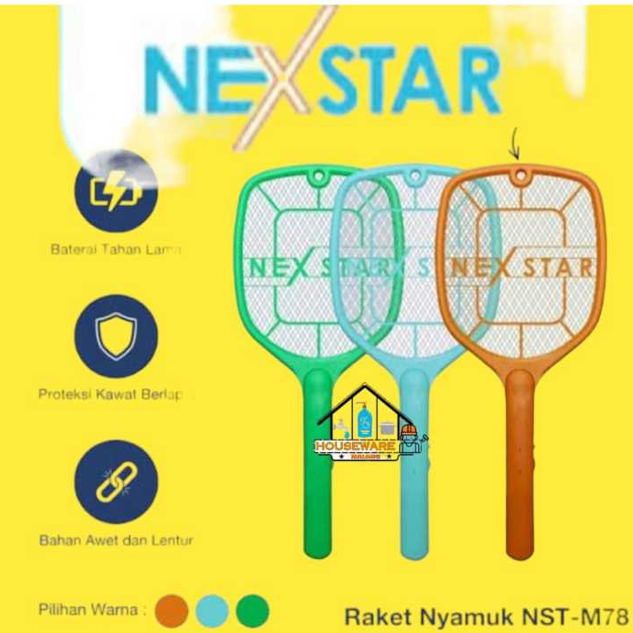 Raket Nyamuk Cas Usb NEXSTAR M78 Perangkap Nyamuk Listrik