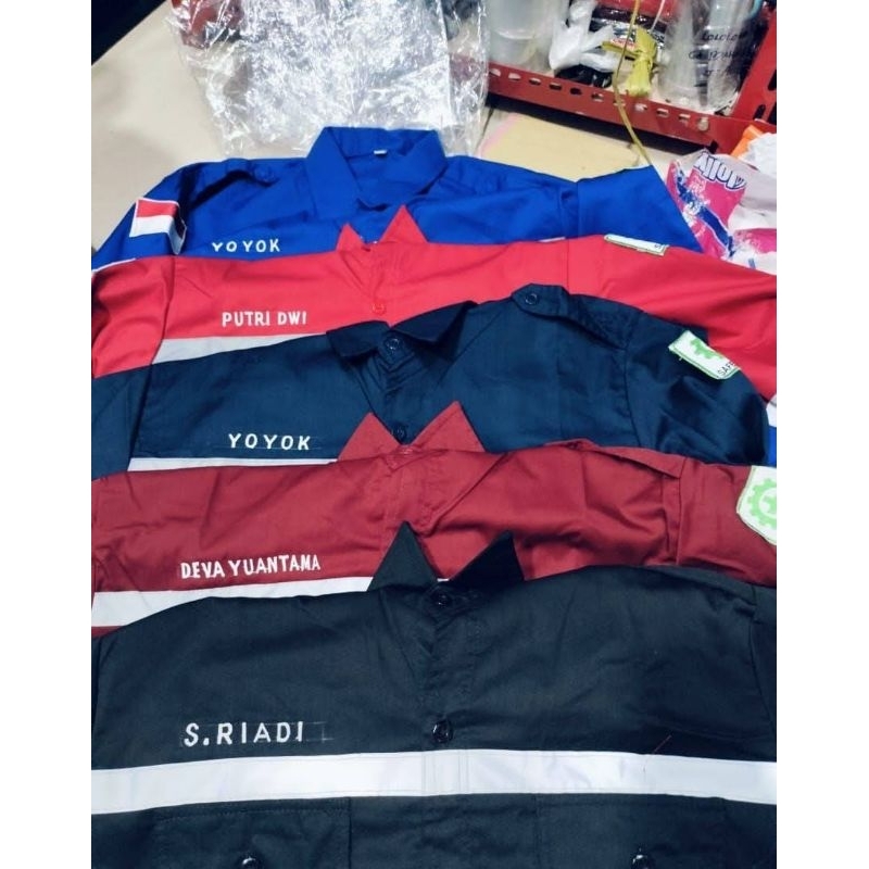 BAJU SAFETY// BAJU PROYEK//BAJU TAMBANG//SERAGAM KERJA KONSTRUKSI//SERAGAM ANAK TAMBANG BENGKEL DAN 