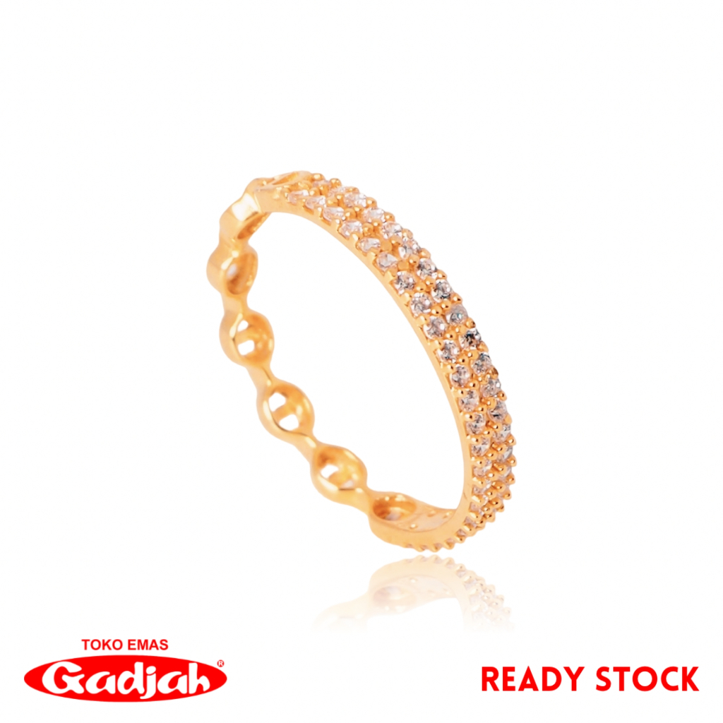 Cincin Emas 2 In 1 Listring 2 Baris Mata Ft Cap Castelli - Toko Emas Gadjah