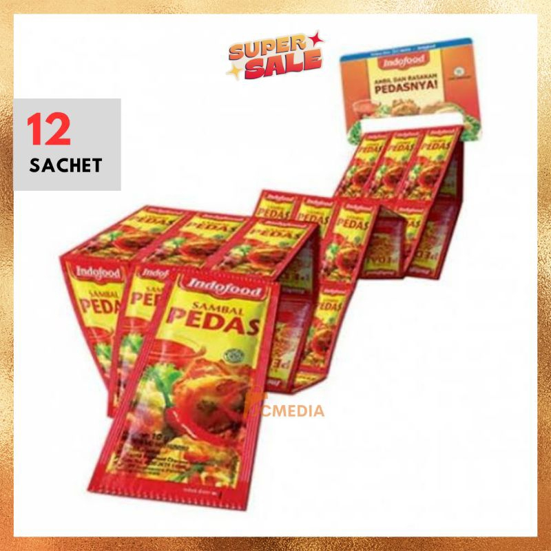 

(12sachet) isi 12 pcs Indofood Saus Sambal Sachet 8gr