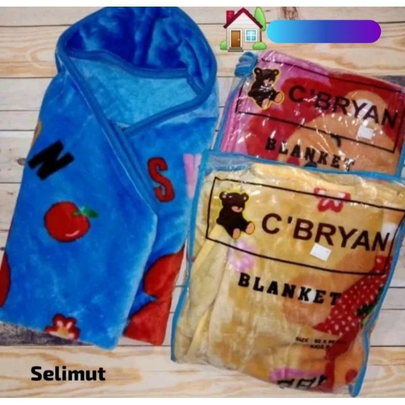 TERACOTTA19 - Selimut Anak Bayi C 'BRYAN Topi Tebal Lembut 90x90 [ 1 PCS ]