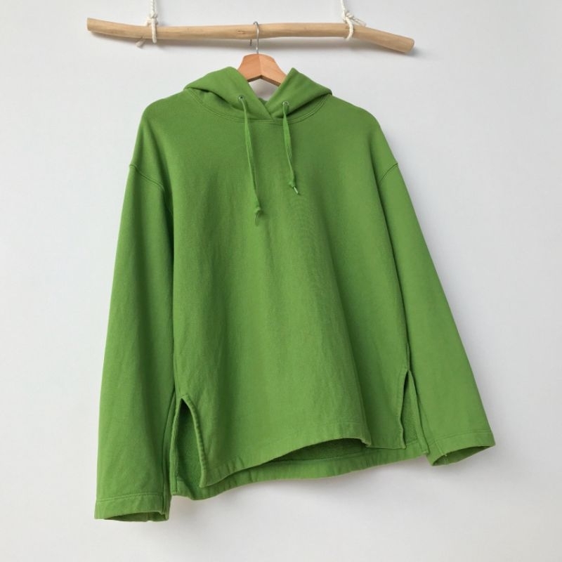Hoodie Uniqlo Oversize Pullover Original Hijau Green