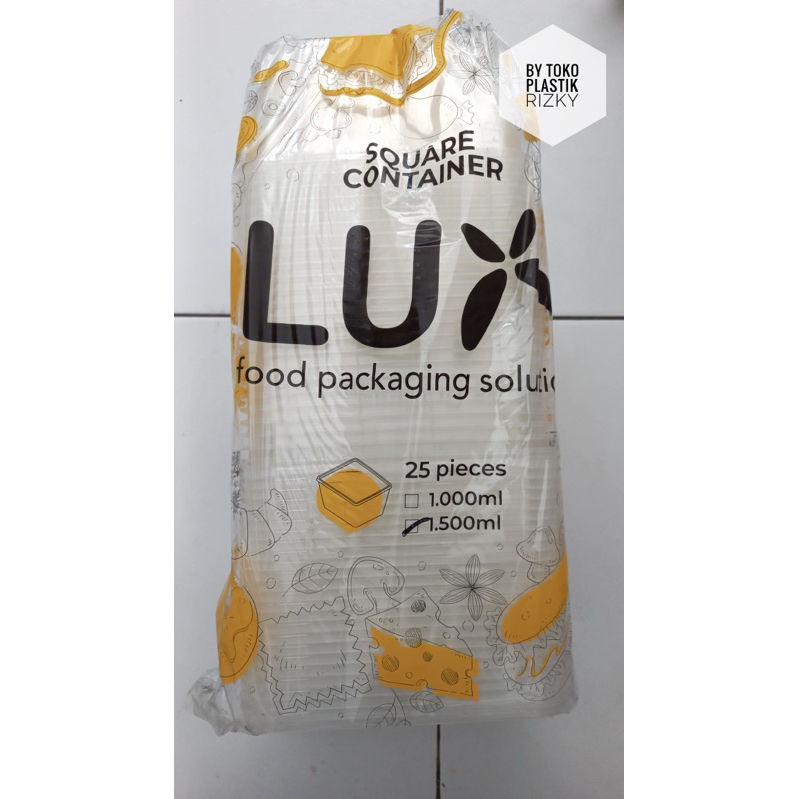 TERMURAH Thinwall 2000ml/Food Container Merk Lux/Thinwall Merk Lux/Kotak Makan Persegi/Kotak Makan 2