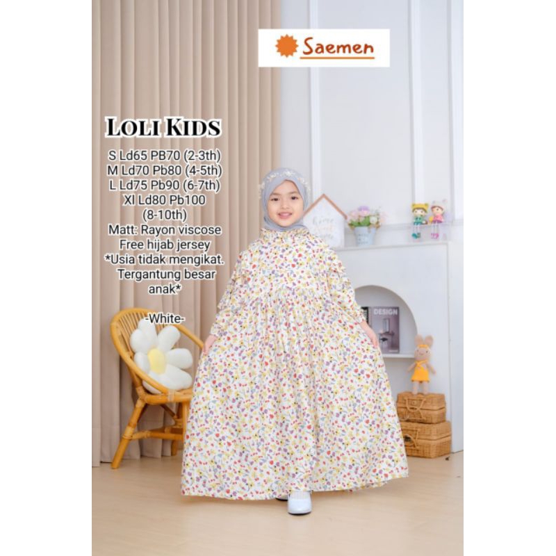 [ata.id kids] Loli Setelan Gamis Anak Perempuan BY SAIMEN