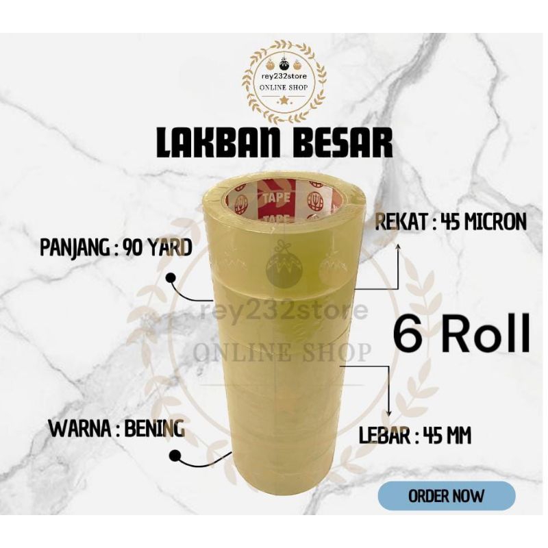 

Lakban Bening & cokelat 90 yard 6 roll