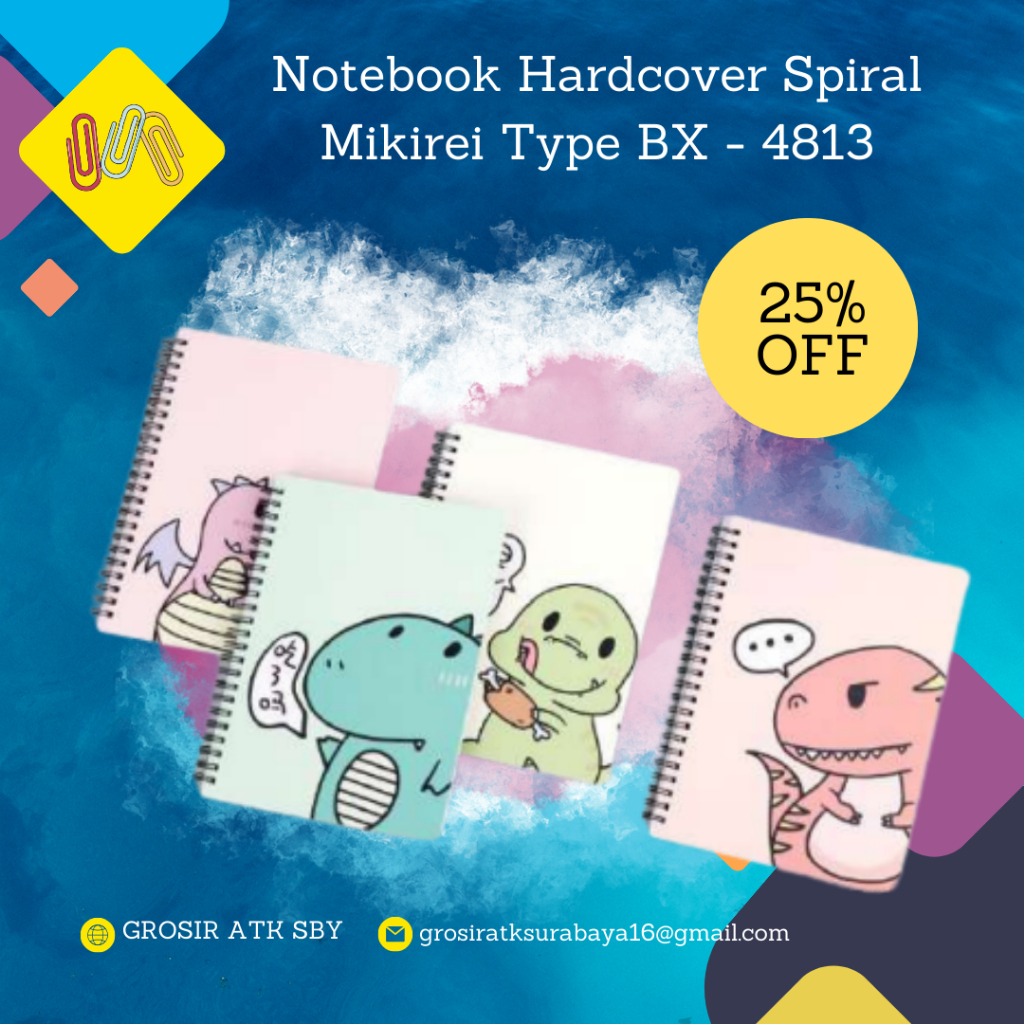 

Notebook Spiral Hardcover Buku Agenda Premium Merk Mikirei Ukuran A5 Dan A6