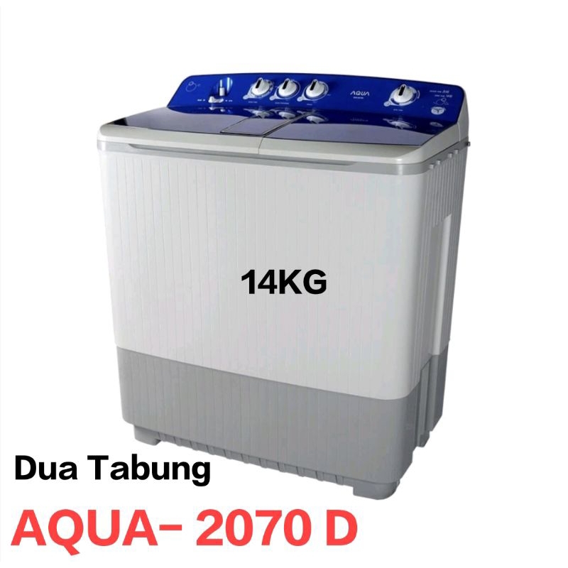AQUA Mesin cuci QW-2070 D/QW - 2070 HT / 20kg Mesin cuci AQua 2tabung Twin Tub