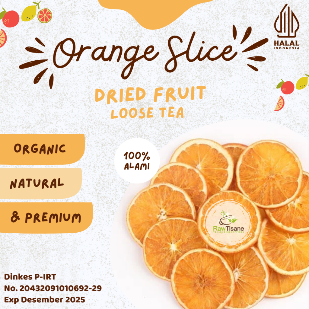 

RAW TISANE Dried Orange Slice / Jeruk Kering Iris Isi 100 Gram