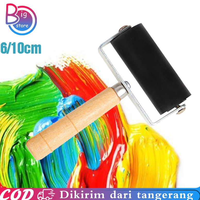 

KODE V34S 61 Cm Roller Karet Rubber Roller Wooden Handle Hard Roll Rubber Roll Roll Grafis Untuk Printmaking