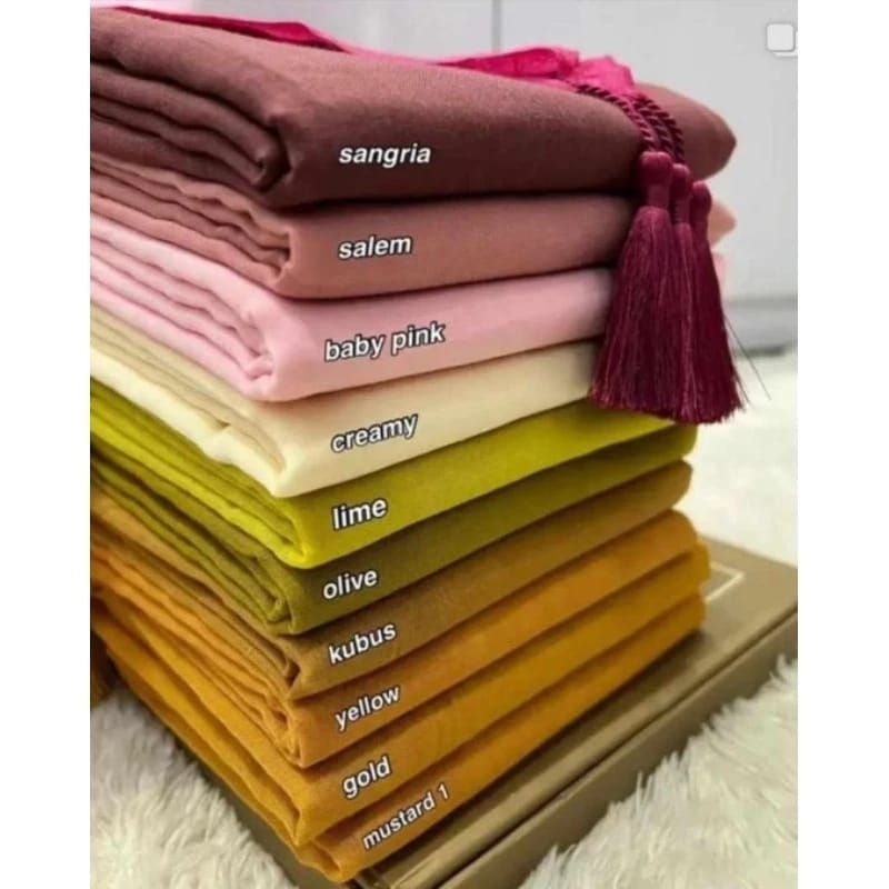 Hijab segi empat paris tassel || hijab segi empat polos premium tassel