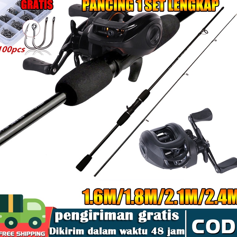 KODE C97J Joran pancing 1 set 1 set joran dan reel bc BC Set Joran Pancing 16182124cm 2 Bagian Panci