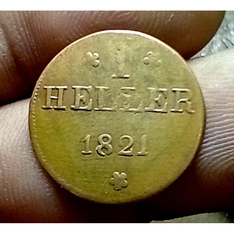 Koin 1 Heller Frankurt German state 1821