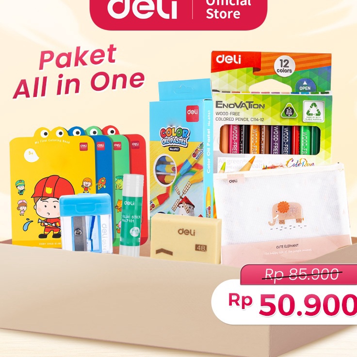 

Spesial Terbaru Deli Paket alat tulis anak sekolah lengkap paket mewarnai anak set alat tulis ATK mewarnai lengkap 7 in 1