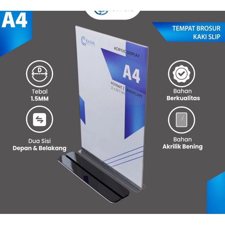 

Ready Terbaru AKRILIK TEMPAT BROSUR A4A5A6 ALAS HITAM TENT HOLDER TENT CARD