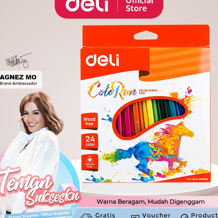 

Promo Terbaik Deli Pensil Warna Bentuk segitiga ergonomis Warna cerah 121824 Warna cat tidak beracun EC12