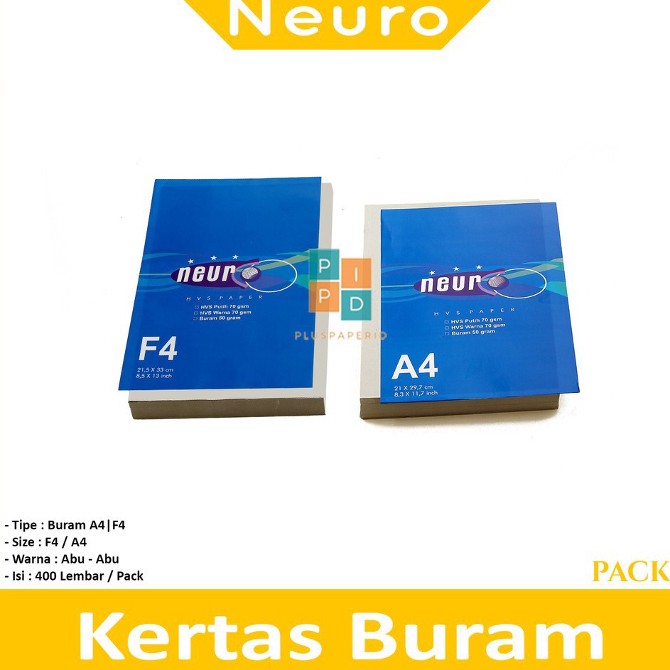 

Pasti Hemat NEURO Kertas Hvs Koran F4 A4 Buram Pack