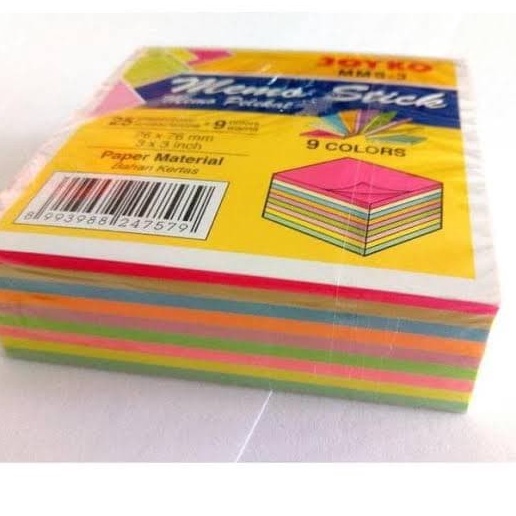 

Fast Packing Memo Stick JOYKO MMS3 9Warna25lembarMemo PelekatSticky Note MMS3