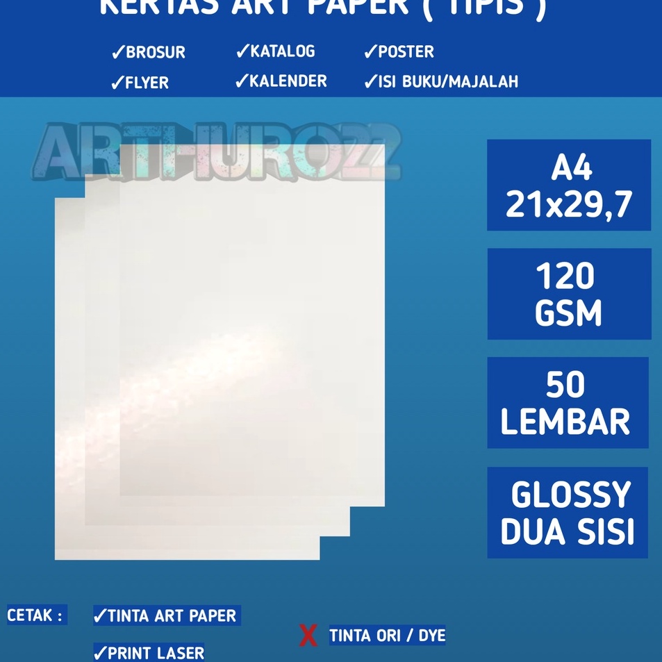 

Murah Puas Kertas art paper 12 gsm A4 isi 5 lembarKertas brosur tipis 12 gram