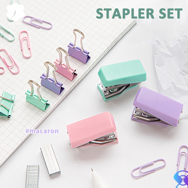 

Penjualan Kejutan stapler 1 staple cute set Stapler Mini Set Staples Perlengkapan Kantor Mengikat Logam Kreatif