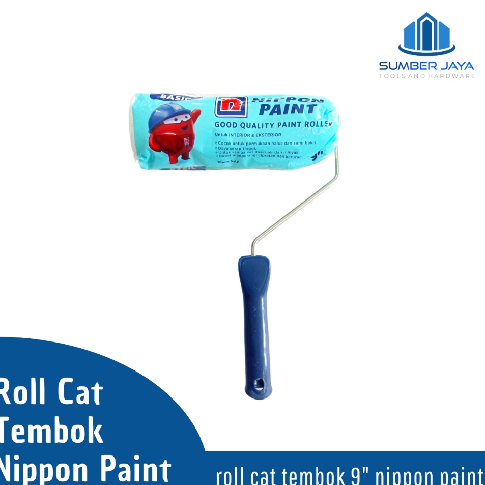 

Ready Irit Kuas Roll Cat Tembok 9 Inch Paint Roller Gagang dan Refill Roll Cat Nippon Basic